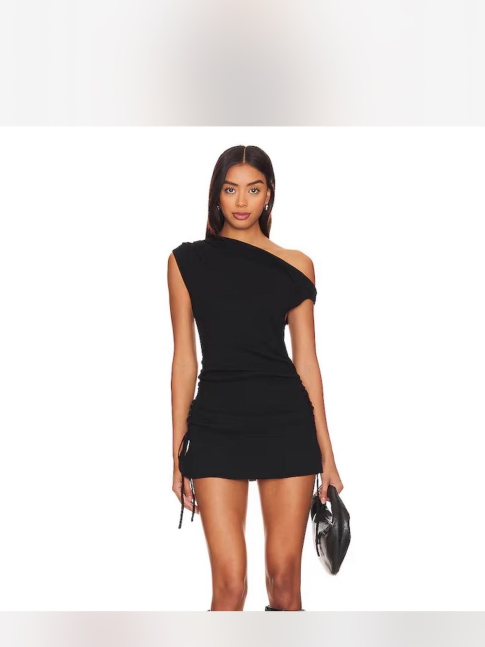 lioness One-Shoulder Black Mini Dress